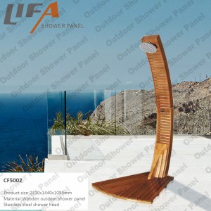 屋外シャワーパネルCF 5002、ウッド屋外シャワーパネル、ガーデンシャワーパネル、無料スタンディングシャワー